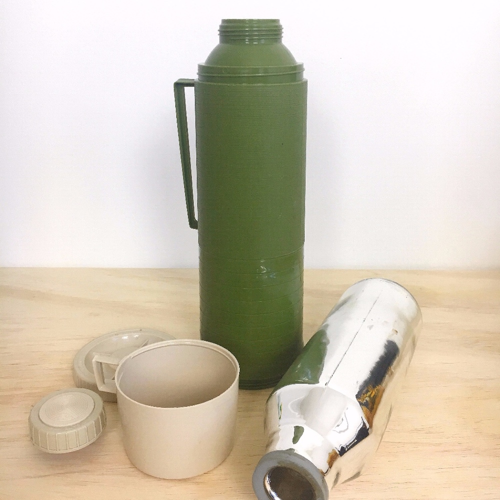 Vintage Plastic Kelly Green Thermos